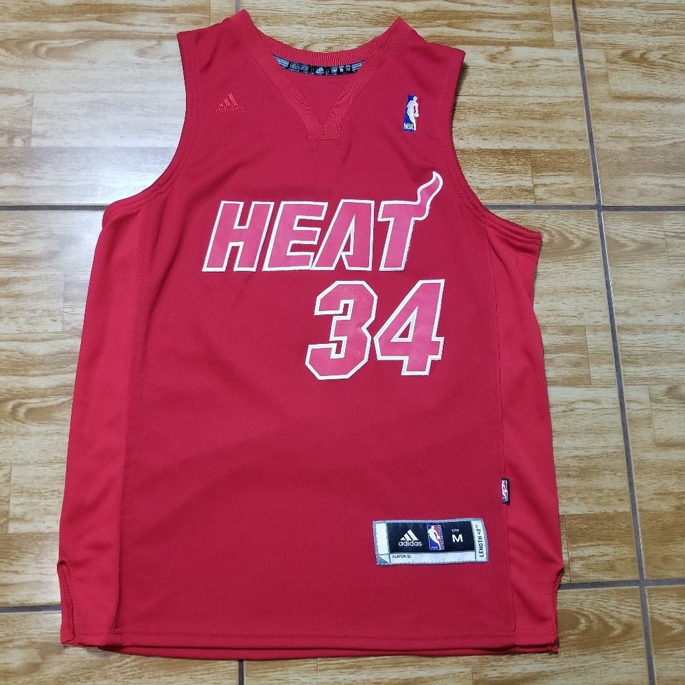 Ray Allen Adidas Red Miami Heat Sewn Jersey Size M